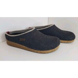Rare Haflinger Grizzly Kris Clog Charcol Gray Slip On Wool Shoes Sz 38 M7/W8